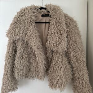 Zara Fluffy Beige Jacket